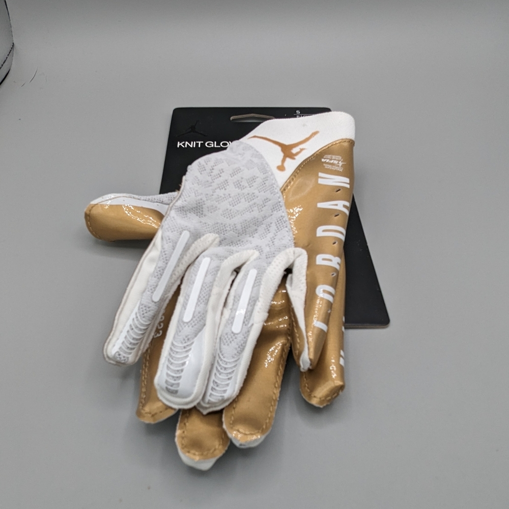Jordan Knit Gloves New White and Gold Multiple sizes